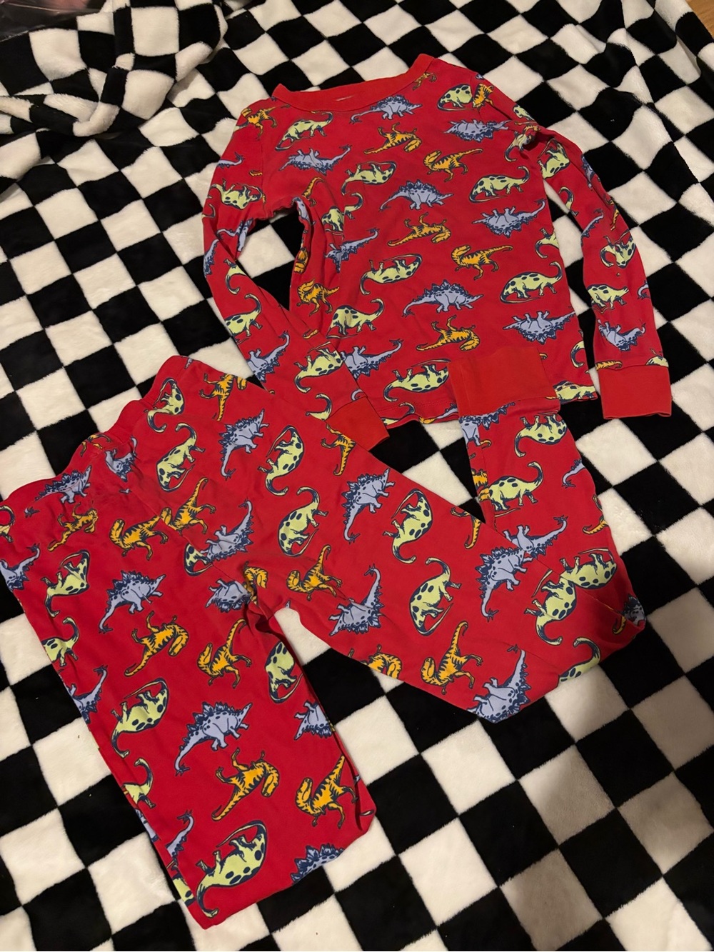 Size 10/12 large Joe fresh red dinosaur pjs
